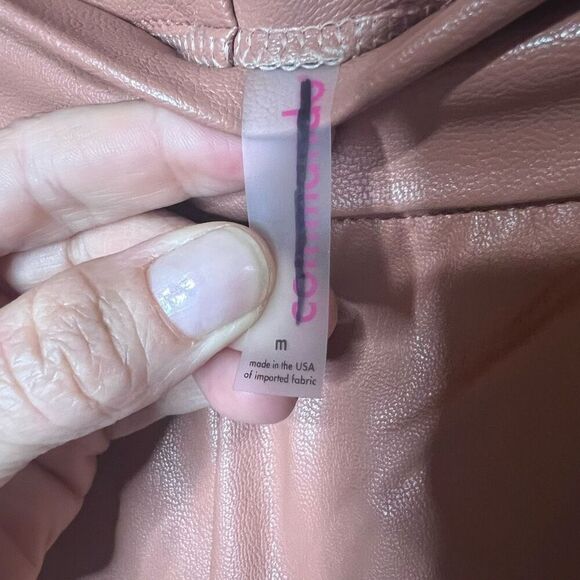 Commando Pink Faux Leather Jogger Pants Pockets Sz Medium - Picture 2 of 12